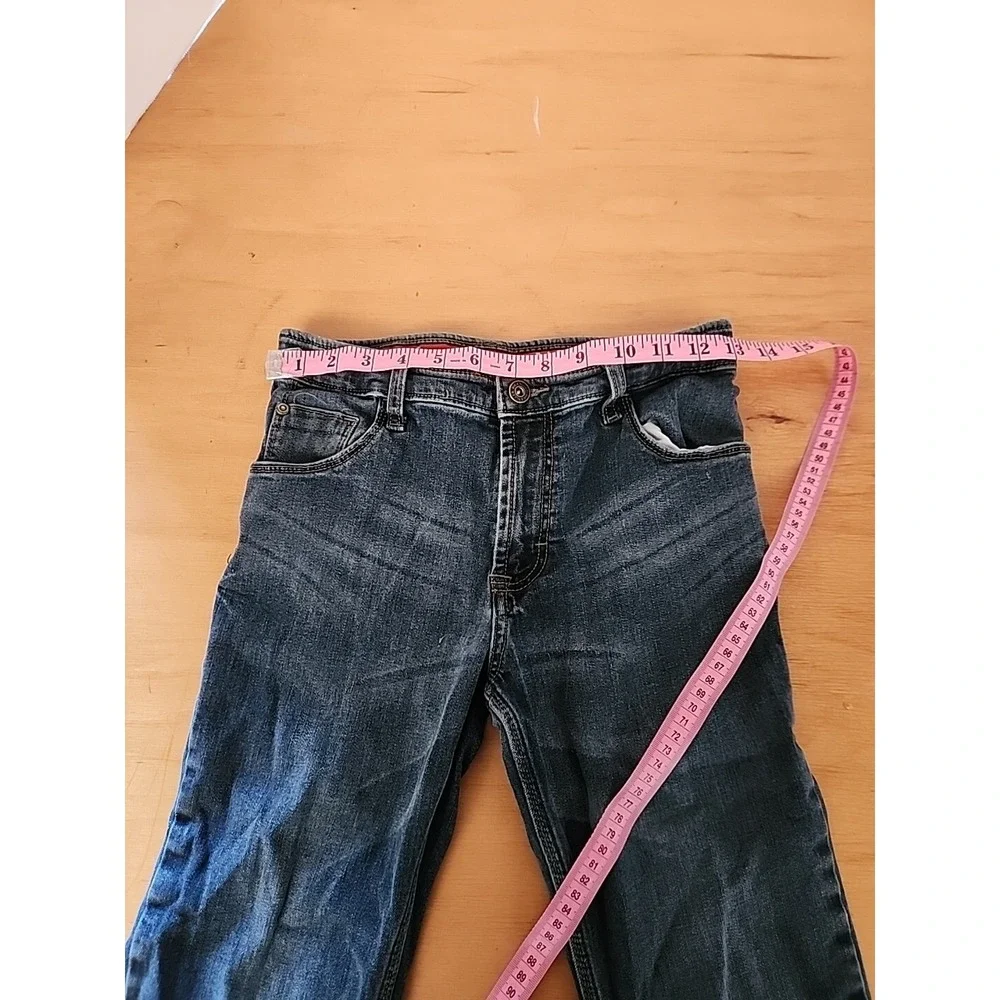 Wrangler Boys 14R Straight Leg Adjustable Waist Dark Wash Blue Jeans‎